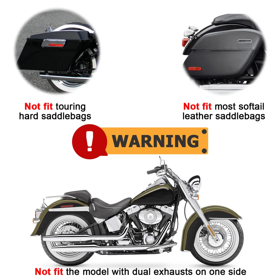 Para Harley 2005-2017 Softail Deluxe FLSTN Alforja Trasera Protector Carretera Barra de Choque Foto 2 de 4