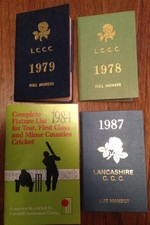 Vintage Lancashire County Cricket Club Season Ticket Member Booklets 1978-1984