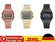Digitale 12-24H LCD Metall Armbanduhr-Stoppuhr-Alarm-Herren/Damen-Quarz