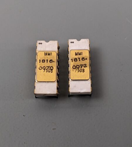 (2) Vintage MMI 256 x 4 ROM Chips for HP 3000 Minicomputer 1816-0070 1816-0072 - Picture 1 of 4