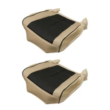 For Lincoln Navigator Front Driver&Passenger Side Leather Seat Cover Tan & Black