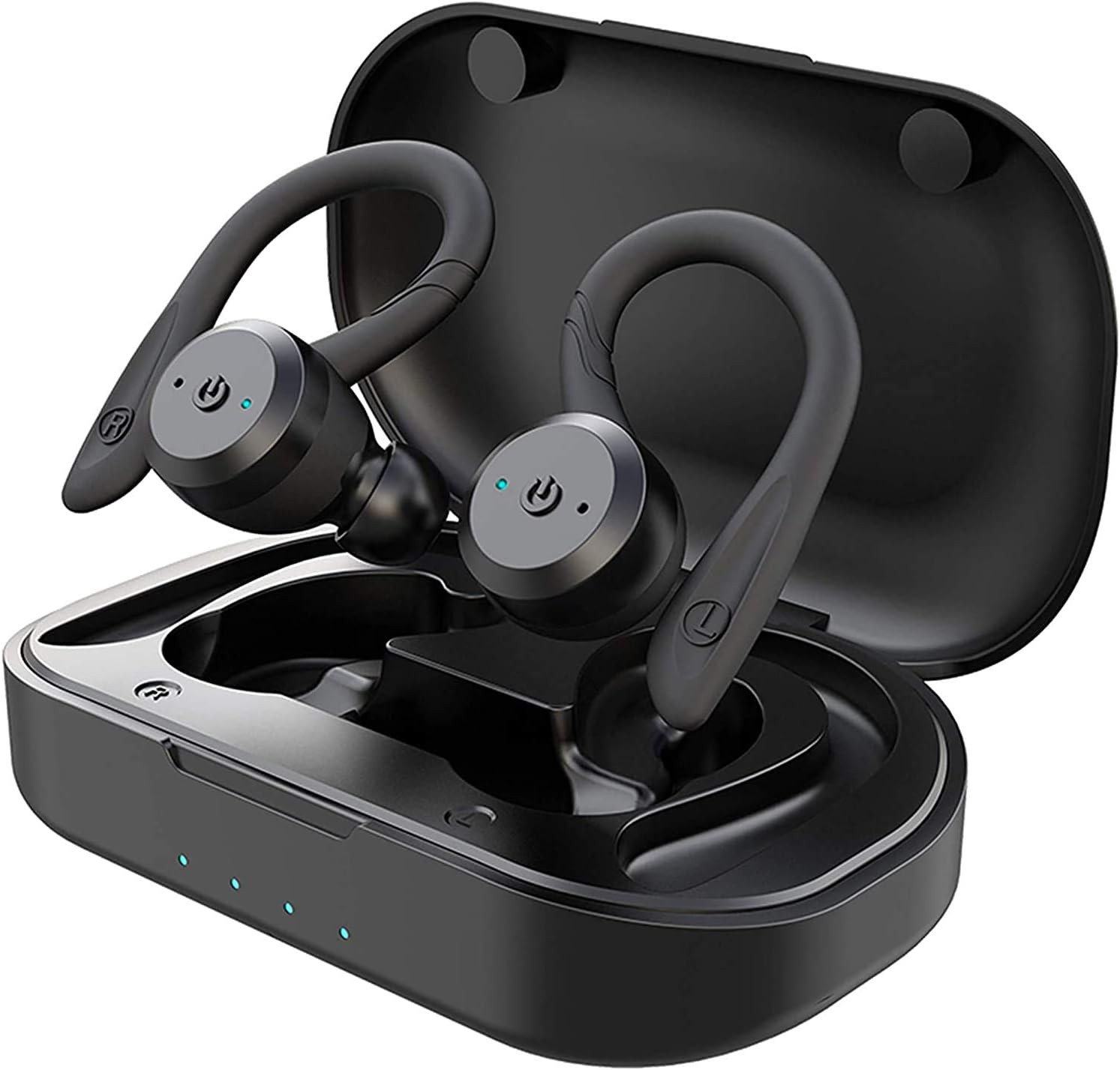 TIE Audio Cuffie Bluetooth 5.0 Sportive con Custodia di Ricarica USB
