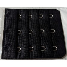 New Make Bra Bigger Extender 3 Hook 4 Row 2.5" Black Plus Size Comfort Adjuster