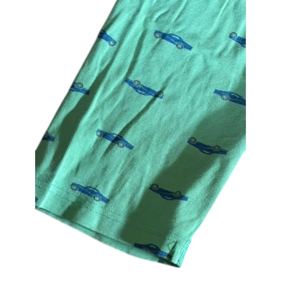Pantalones cortos de pijama Hanna Andersson verde y azul estampado de coche para niño talla 14 Foto 2 de 4