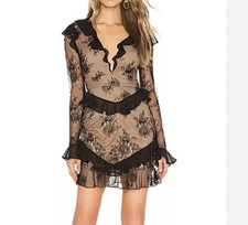 Majorelle Martina Mini Dress Sz S Black Floral Lace Sexy Whimsigoth Witchy NWT