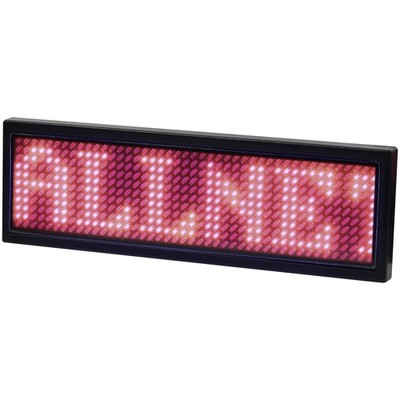Allnet 167016 LED Name Badge Red Lightweight Battery Operated Plastic