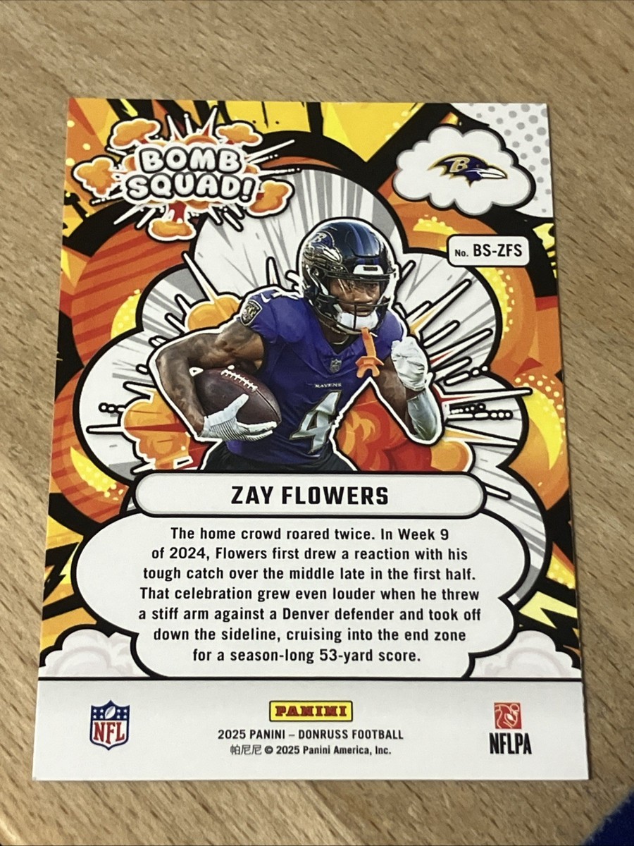 2025 Panini Donruss Bomb Squad Zay Flowers BS-ZFS Ravens Insert | eBay