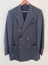 Ermenegildo Zegna DB Pinstripe Blazer 42 Gray Power Suit Old Money Switzerland