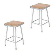 OEF6324/2 Premium Commercial-All-Purpose Square Stool (24-inch Height, Gray F...