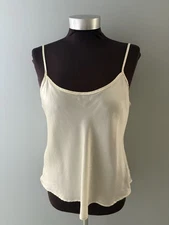Vintage Winter Silks Tank Top Camisole Large Beige Y2K Hippie Minimalist Layer