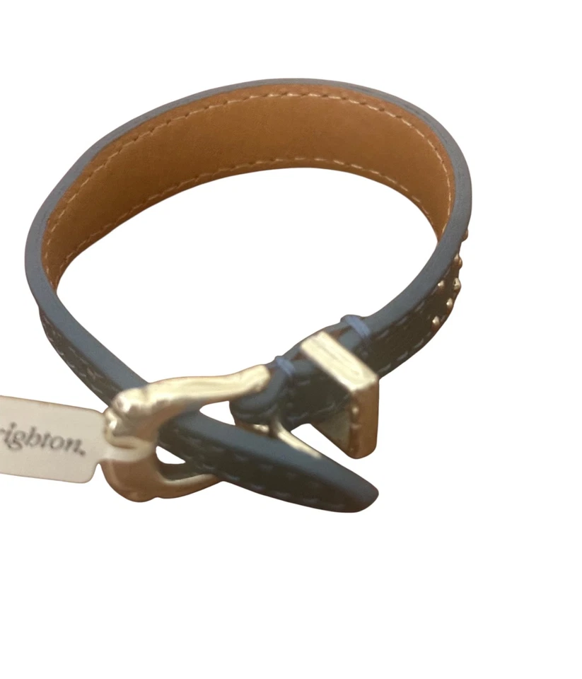 Brighton Sierra Bandit Bracelet- turquoise - silver color studs -leather - Image 3 of 3