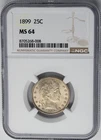 1899 Barber Quarter 25c MS64 NGC 951026-12