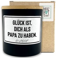"Duftkerze Mit Spruch \"GlüCk Ist, Dich Als Papa Zu Haben.\" Mit Bambusdeckel"
