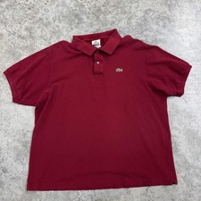 Lacoste Polo Shirt Mens 3XL Red Pique Short Sleeve Crocodile Logo Casual