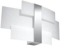 Wandlampe Glas Metall 42 Cm Breit Blendarm Weiß Chrom 2X G9 Wandleuchte Flur