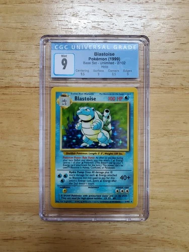 Pokemon CGC 9 MINT 1999 Blastoise Base Set Holo Card