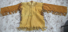 Buckskin Leather Tunic Top Native American Dance Pow Wow Fringe Handmade Size M