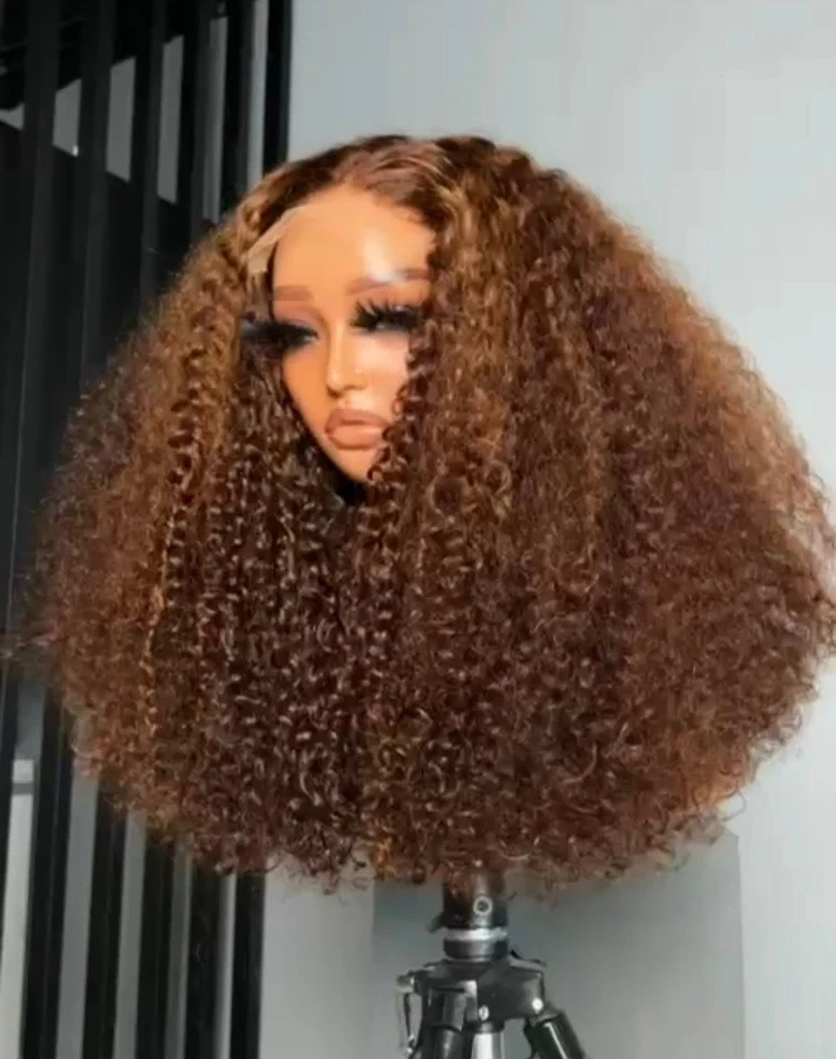 Peluca de encaje transparente 100 % cabello humano, rizos euroasiáticos, 5x5, SDD, 250 % densidad. Foto 3 de 4