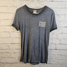 Victoria’s Secret Pink Blue Baseball Shirt Womens M Medium 