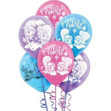 Shimmer & Shine Nick Jr Cartoon Kids Birthday Party Decoration Balloons 12 Ct