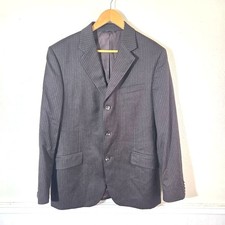 Banana Republic Mens 42R Wool Cashmere Pinstripe Blazer Sport Coat Brown