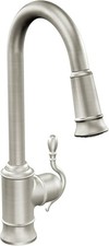 Moen 7615SRS Woodmere One-Handle Traditional Pulldown Kitchen Faucet with Power