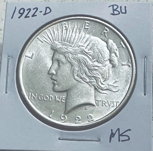 = 1922 -D PEACE Dollar, Uncirculated Super EYE Appeal & Details, Scarce Date