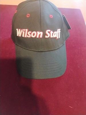 Wilson Staff Hat Cap Black Adjustable Strap Back Embroidered New Tags Attached 