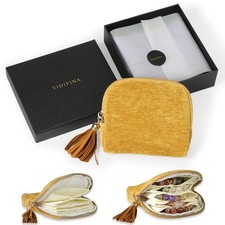 Vidifina Small Travel Jewelry Case, Mini Bag with Yellow