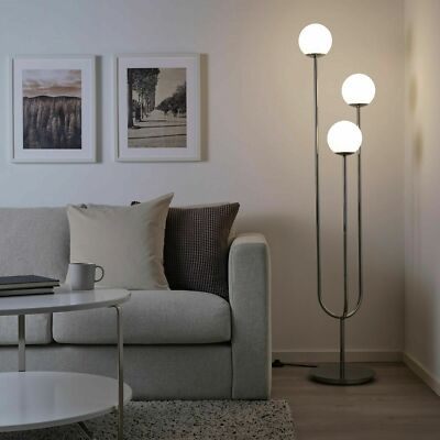 IKEA SIMRISHAMN イケア スィムリスハムン スマートLED付き Ikea SIMRISHAMN Floor lamp, chrome plated, opal glass 62 