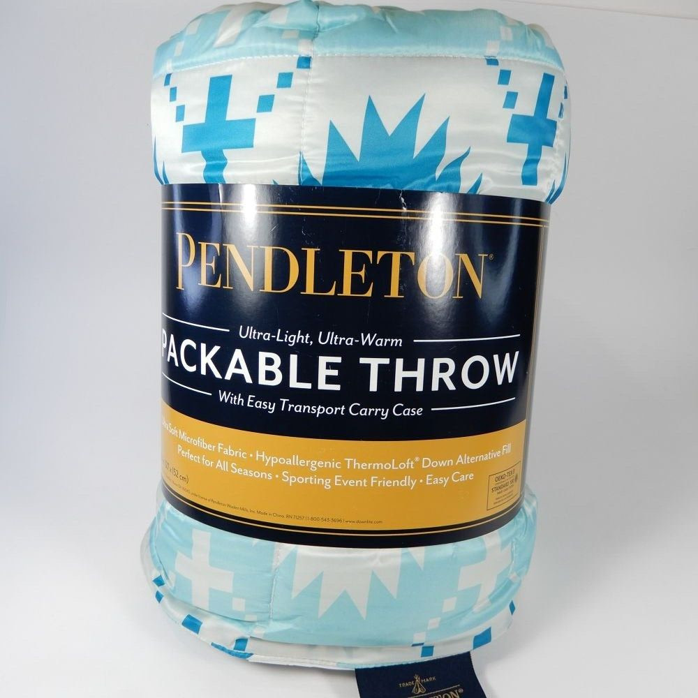 PENDLETON Packable THROW Blanket 50"x60" ThermoLoft Down Alternative Camping NEW