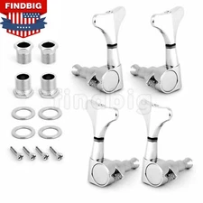 Bass Tuning Pegs Tuners Machine Heads for 4 String Guitar Sealed 2L2R Silver Key