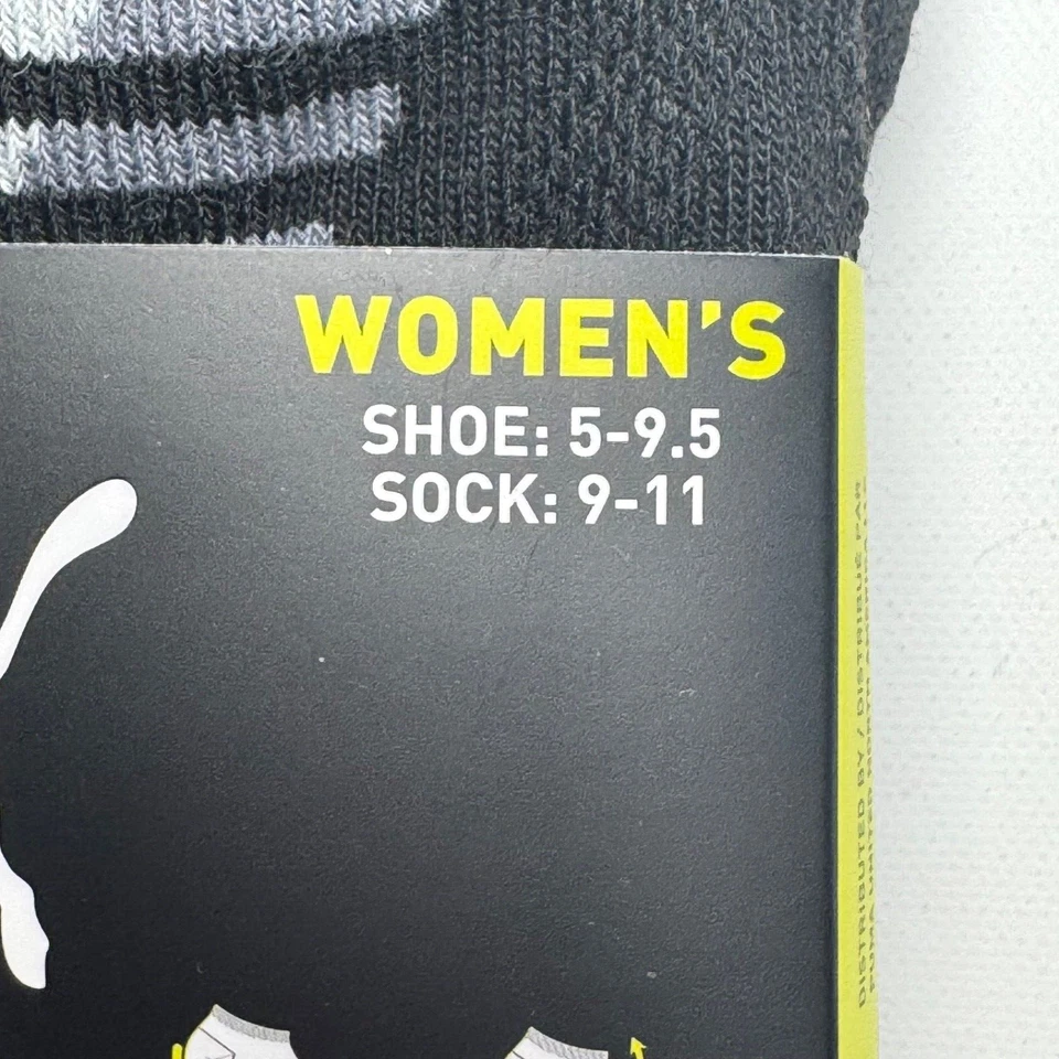PUMA Mujer 6 Pares Calcetines Corte Bajo Zapato Talla 5-9.5 Negro con Suelas Grises Foto 2 de 4