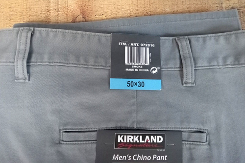 Kirkland Signature - Men's Chino Pant - Tailored Fit Straight Leg 50 x 30 - GRAY - Picture 4 of 6