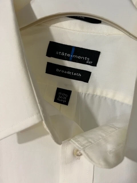 Statements Broadcloth Men's Button Up Long Sleeve Shirt Size XL 17-17.5 34/35 - Image 2 of 3