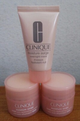 CLINIQUE MOISTURE SURGE LOT OF 2 + MOISTURE SURGE OVERNIGHT MASK NEW