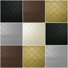 Faux Leather Trellis Diamond Fabric Fire Retardant Leatherette Upholstery Vinyl