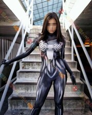 Female Venom Spider-woman Jumpsuit Cosplay Costume Comicon Halloween Adult/Kids