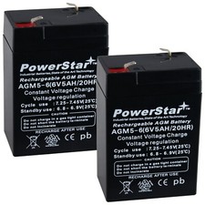PowerStar 2 Pack - BATTERY 6V 6 VOLT SLA VRLA RECHARGEABLE 4, 4.5,5 AH
