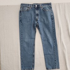 Levis Jeans Mens 36x32 Blue 505 Denim Cotton Regular Fit Straight Leg 00505-4886