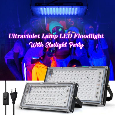 50W LED UV Schwarzlicht Strahler Fluter Wasserdicht Scheinwerfer Party Dekor DHL - Bild 1 von 4