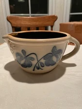 SHADOWLAWN Stoneware POTTERY - Cobalt Blue & Tan Batter Bowl Delavan WI