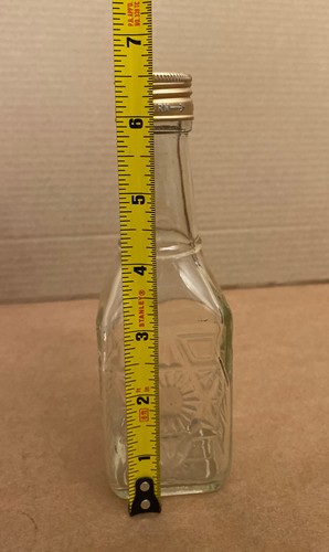 Vintage Manischewitz Wine 2/5 Pint Bottle Clear Square Glass with Cap - Picture 10 of 11