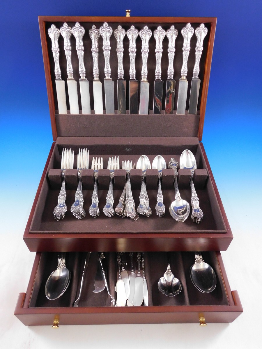 Majestic by Alvin Sterling Silver Flatware Set for 12 Service 93