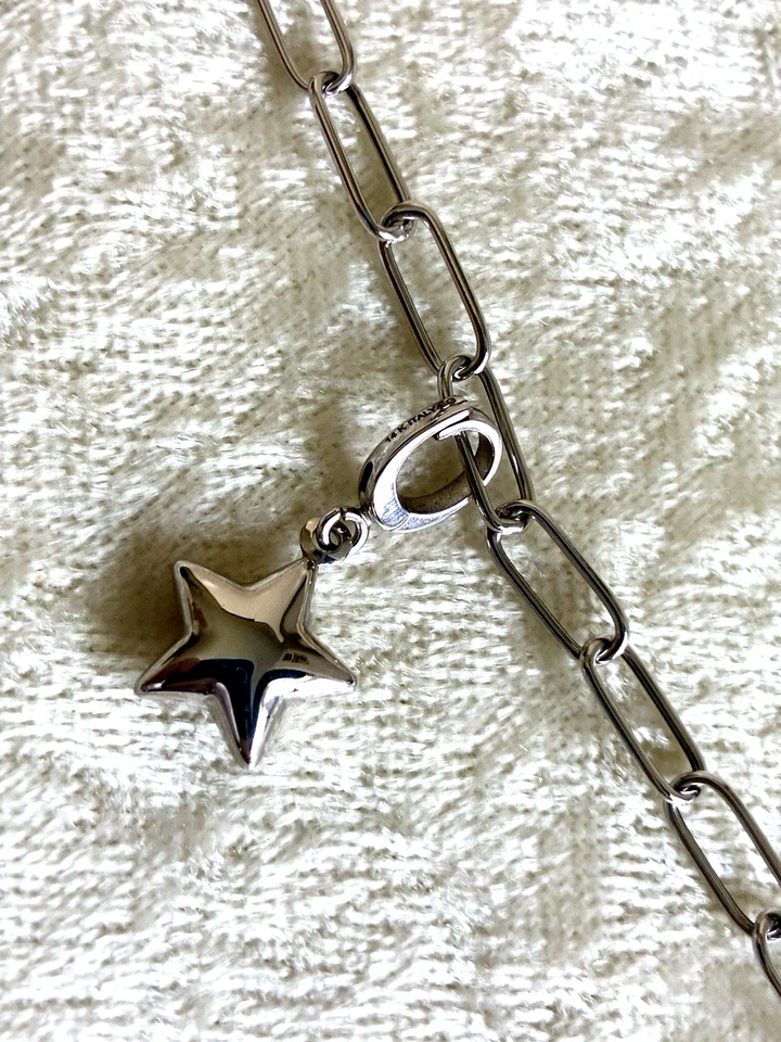 CADENA CLIP ORO BLANCO 14K ETERNA CON PULSERA CON DIJE ESTRELLA (M4742G-52) Foto 4 de 4