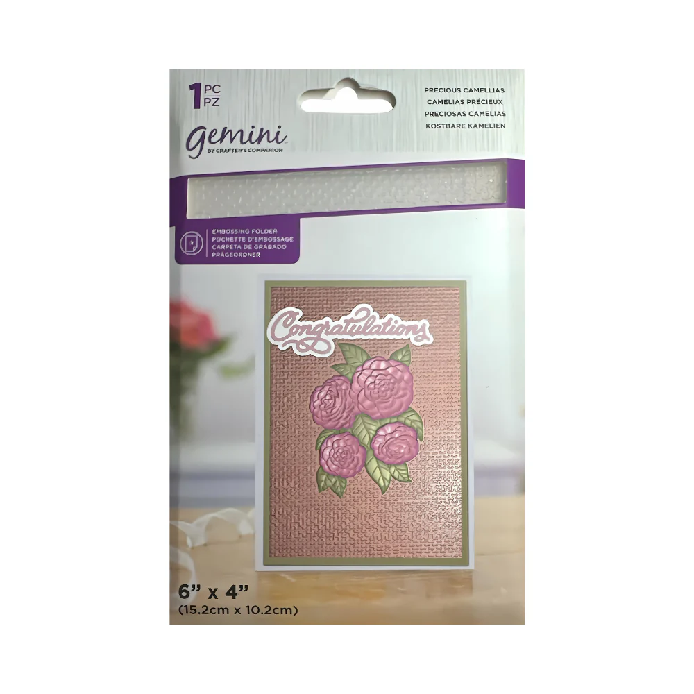 Gemini Crafter's Companion-Embossing Folder-Precious Camellias
