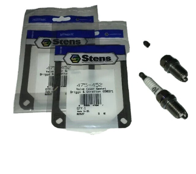 2PK Rocker Cover Gaskets & Spark Plugs for B&S Vanguard & Intek VTwin