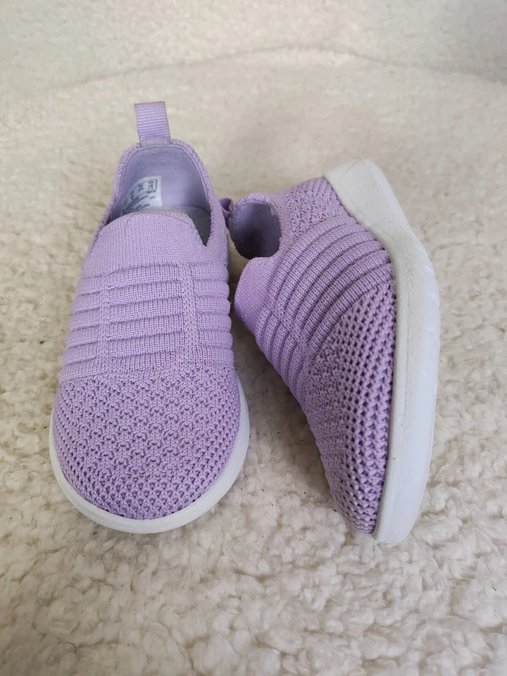 Clarks Ezera Walk Bebé Niñas Tenis 6.5 Tela Púrpura Tejido Atlético Zapatos Planos Foto 4 de 4