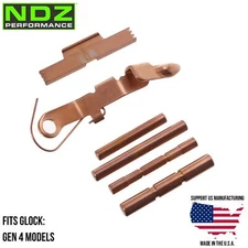 Glock Gen 4 Ghost Extended Slide Release Kit ESLL Pins Stainless Steel Copper