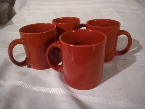 SET OF 4 WAECHTERSBACH FUN FACTORY GERMANY RED MUGS 